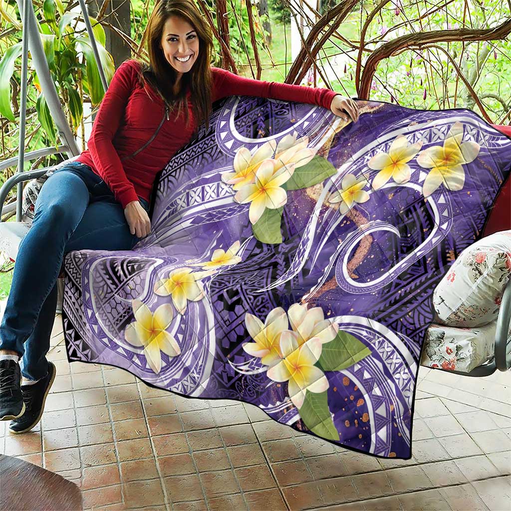 Polynesian Tribal Tattoo Quilt Plumeria Purple Marble Pattern LT9 - Polynesian Pride