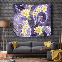 Polynesian Tribal Tattoo Tapestry Plumeria Purple Marble Pattern