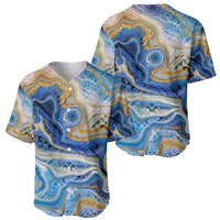 Polynesian Tribal Tattoo Baseball Jersey Swirling Ocean Marble Pattern LT9 - Polynesian Pride