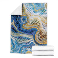 Polynesian Tribal Tattoo Blanket Swirling Ocean Marble Pattern