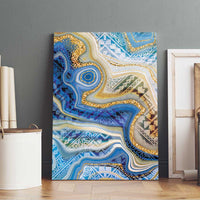 Polynesian Tribal Tattoo Canvas Wall Art Swirling Ocean Marble Pattern