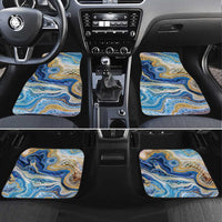 Polynesian Tribal Tattoo Car Mats Swirling Ocean Marble Pattern
