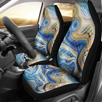 Polynesian Tribal Tattoo Car Seat Cover Swirling Ocean Marble Pattern