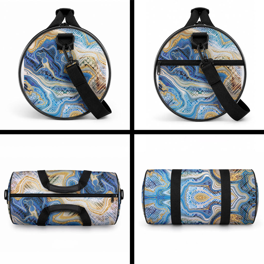 Polynesian Tribal Tattoo Duffle Bag Swirling Ocean Marble Pattern LT9 - Polynesian Pride
