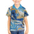 Polynesian Tribal Tattoo Family Matching Off The Shoulder Long Sleeve Dress and Hawaiian Shirt Swirling Ocean Marble Pattern