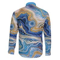 Polynesian Tribal Tattoo Family Matching Off Shoulder Short Dress and Hawaiian Shirt Swirling Ocean Marble Pattern LT9 - Polynesian Pride