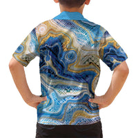 Polynesian Tribal Tattoo Hawaiian Shirt Swirling Ocean Marble Pattern