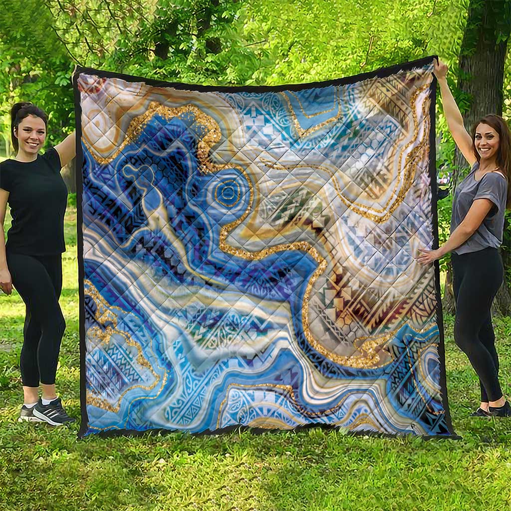 Polynesian Tribal Tattoo Quilt Swirling Ocean Marble Pattern LT9 - Polynesian Pride