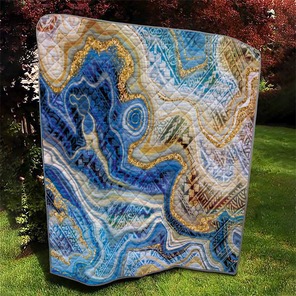 Polynesian Tribal Tattoo Quilt Swirling Ocean Marble Pattern LT9 - Polynesian Pride