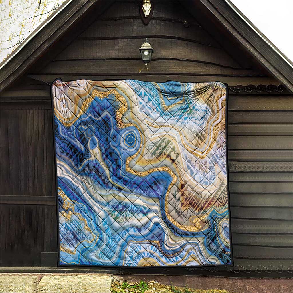 Polynesian Tribal Tattoo Quilt Swirling Ocean Marble Pattern LT9 - Polynesian Pride