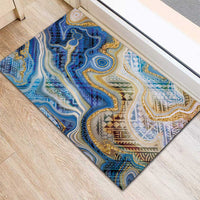 Polynesian Tribal Tattoo Rubber Doormat Swirling Ocean Marble Pattern LT9 - Polynesian Pride