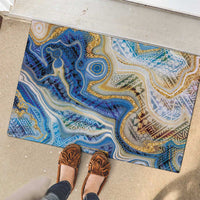 Polynesian Tribal Tattoo Rubber Doormat Swirling Ocean Marble Pattern LT9 - Polynesian Pride