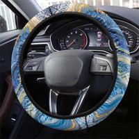 Polynesian Tribal Tattoo Steering Wheel Cover Swirling Ocean Marble Pattern