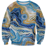 Polynesian Tribal Tattoo Sweatshirt Swirling Ocean Marble Pattern LT9 Unisex Ocean - Polynesian Pride
