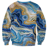 Polynesian Tribal Tattoo Sweatshirt Swirling Ocean Marble Pattern LT9 - Polynesian Pride
