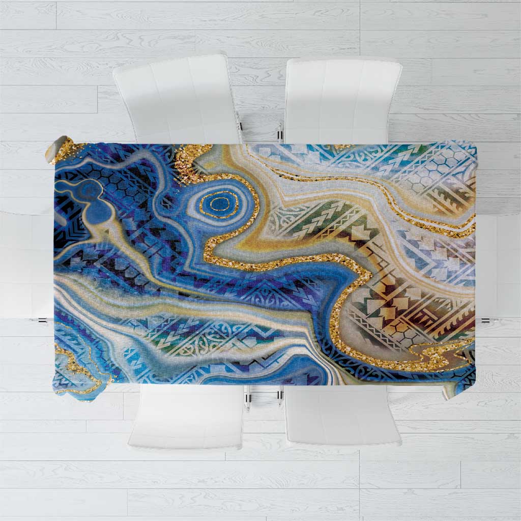Polynesian Tribal Tattoo Tablecloth Swirling Ocean Marble Pattern LT9 Ocean - Polynesian Pride