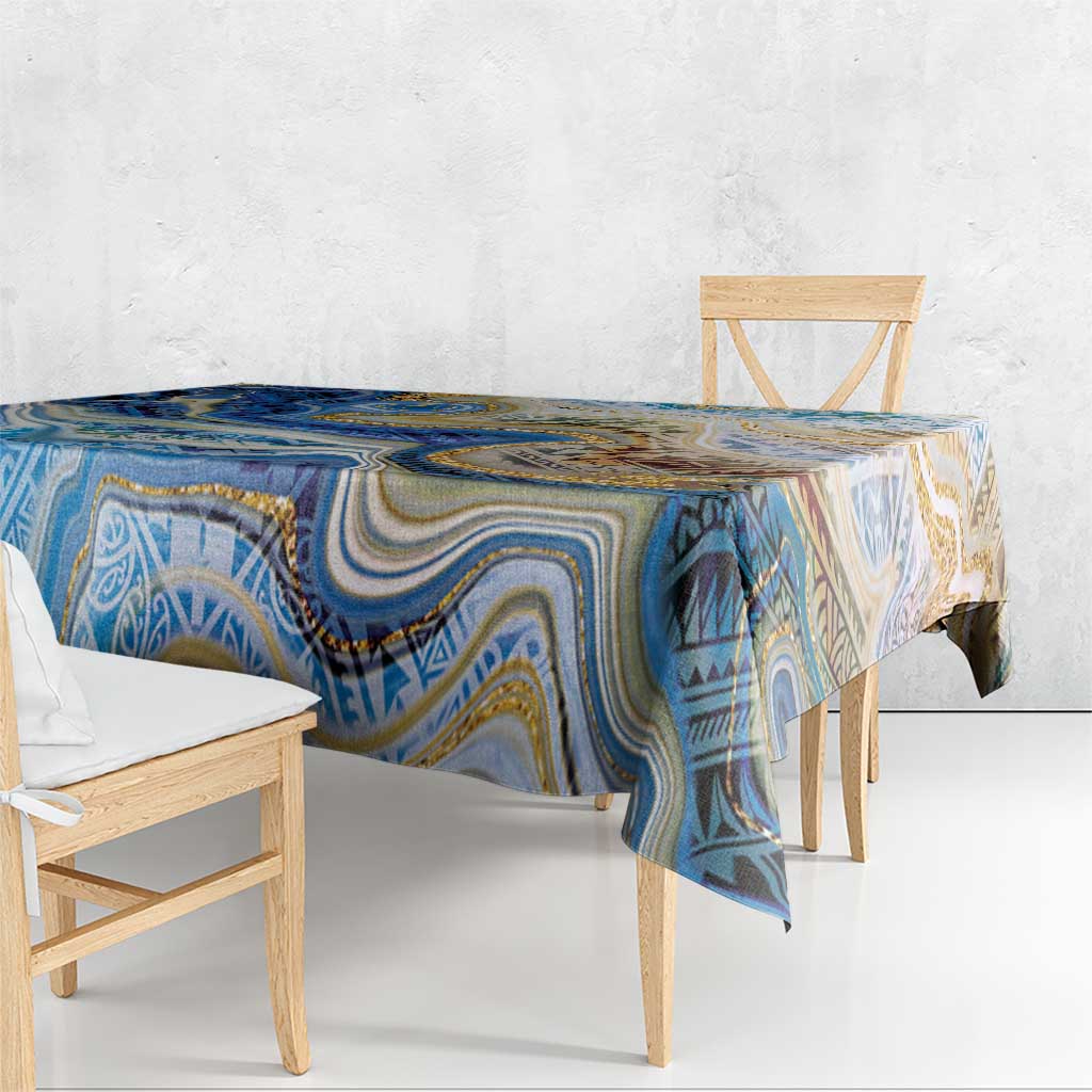 Polynesian Tribal Tattoo Tablecloth Swirling Ocean Marble Pattern LT9 - Polynesian Pride