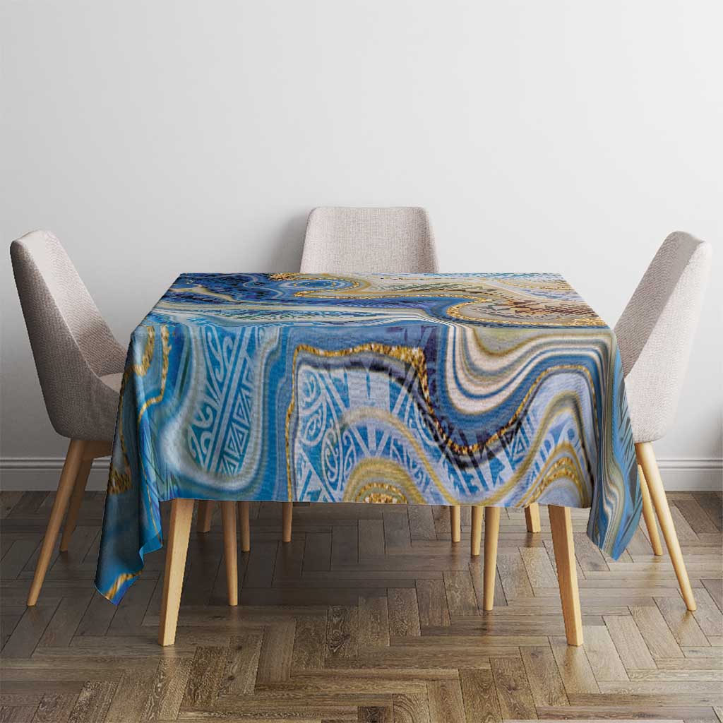 Polynesian Tribal Tattoo Tablecloth Swirling Ocean Marble Pattern LT9 - Polynesian Pride