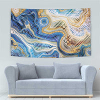 Polynesian Tribal Tattoo Tapestry Swirling Ocean Marble Pattern
