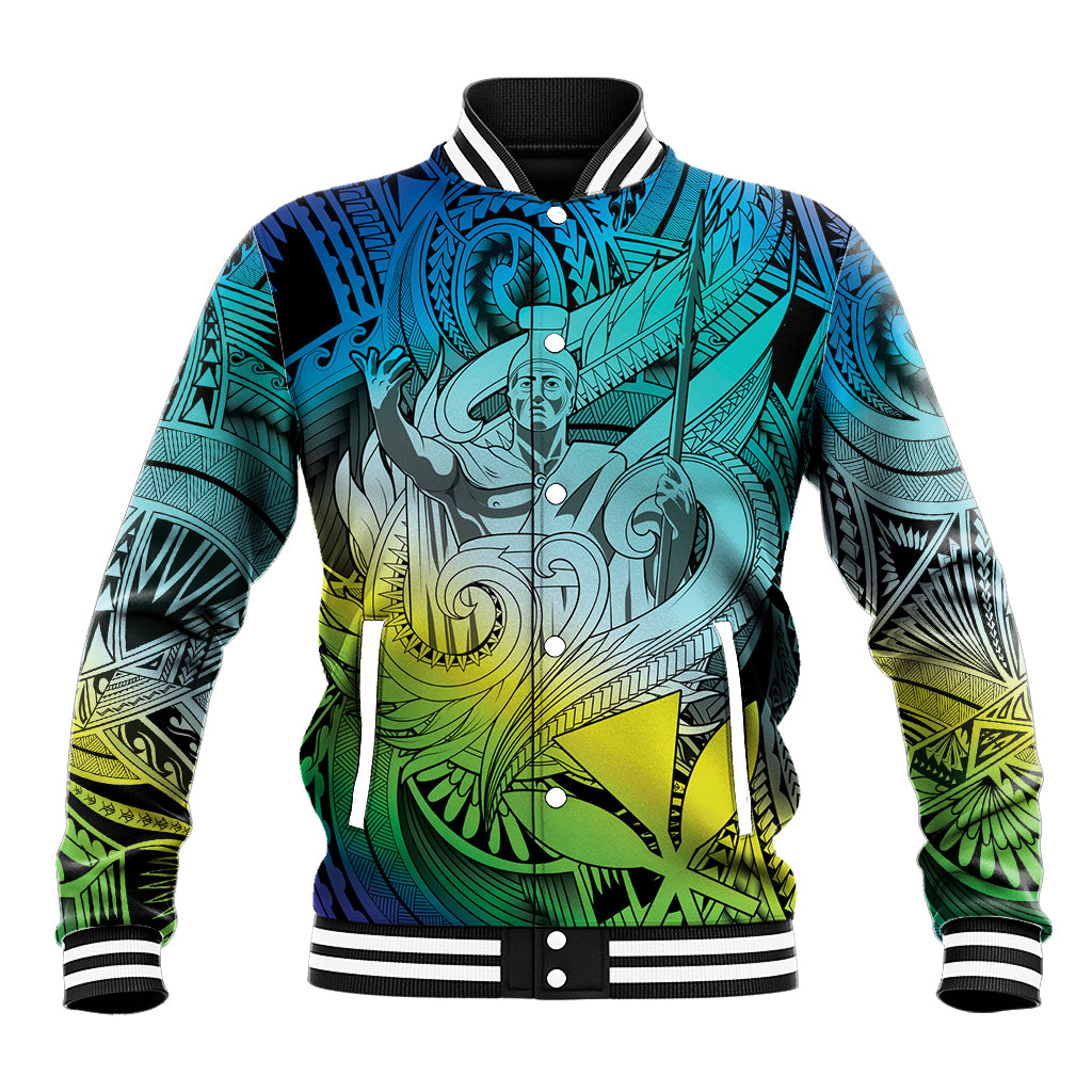Personalised Aloha King Kamehameha Spirits Baseball Jacket Art Special LT9 Unisex Art - Polynesian Pride