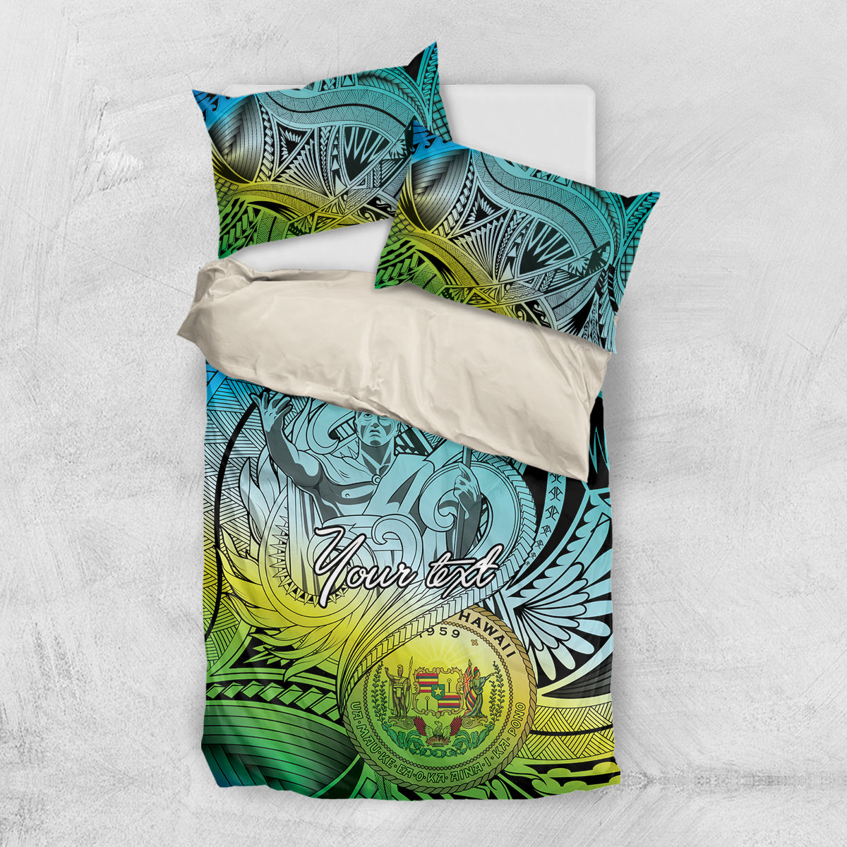 Personalised Aloha King Kamehameha Spirits Bedding Set Art Special