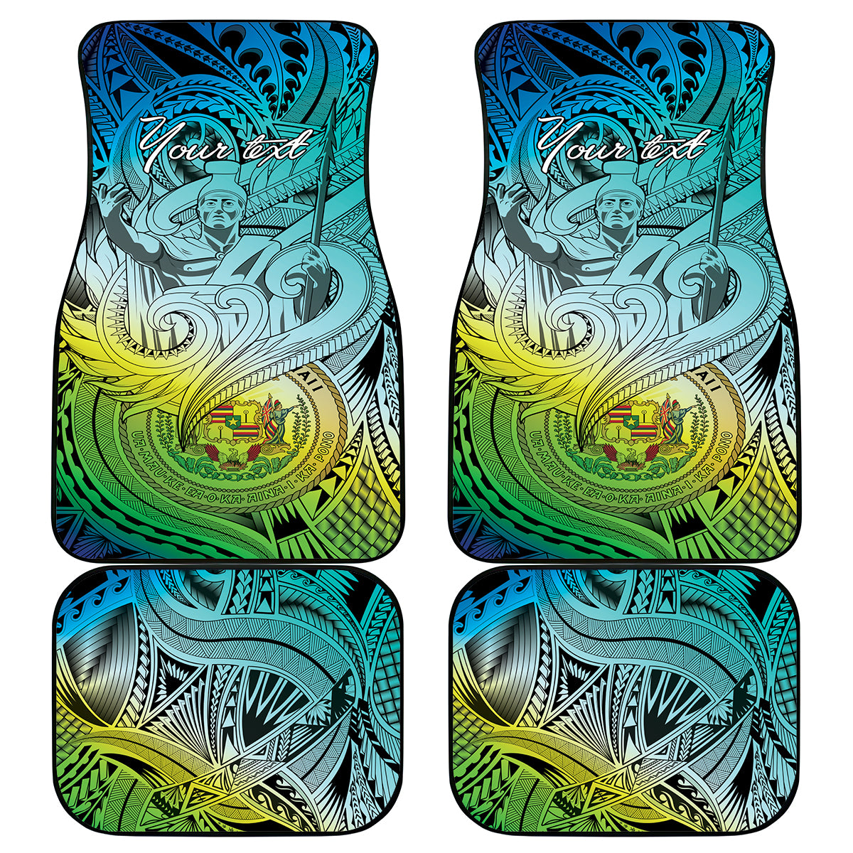 Personalised Aloha King Kamehameha Spirits Car Mats Art Special