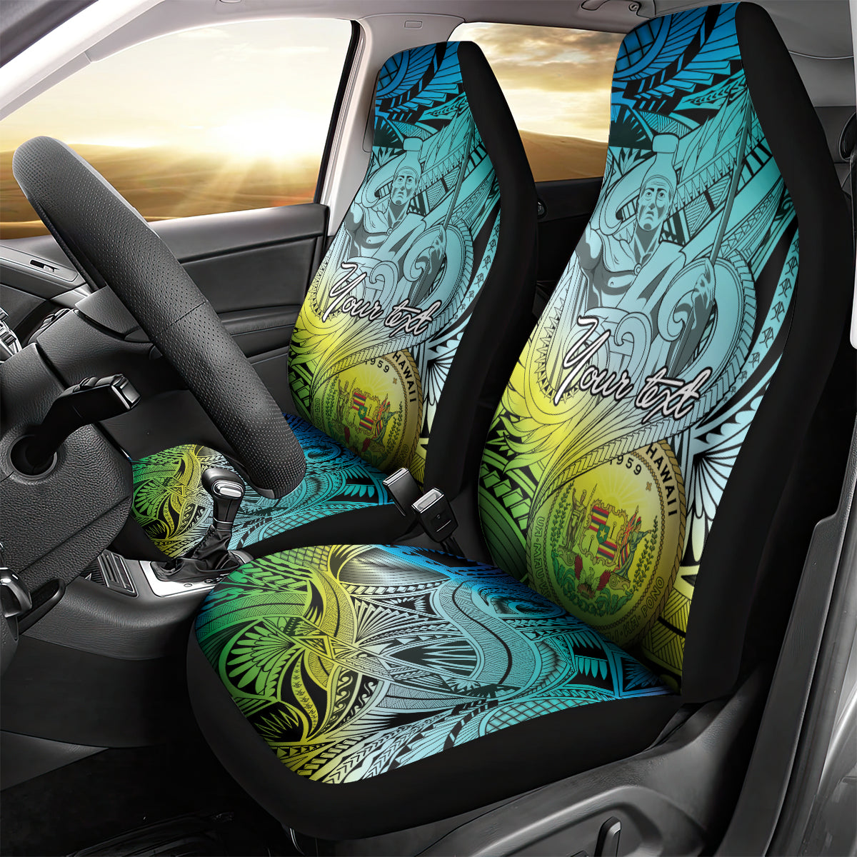 Personalised Aloha King Kamehameha Spirits Car Seat Cover Art Special