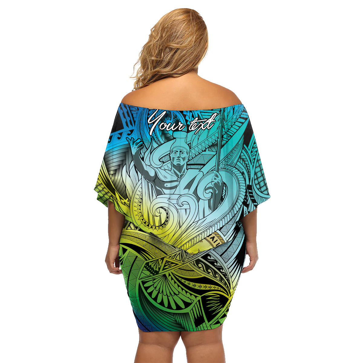 Personalised Aloha King Kamehameha Spirits Family Matching Off Shoulder Short Dress and Hawaiian Shirt Art Special LT9 - Polynesian Pride