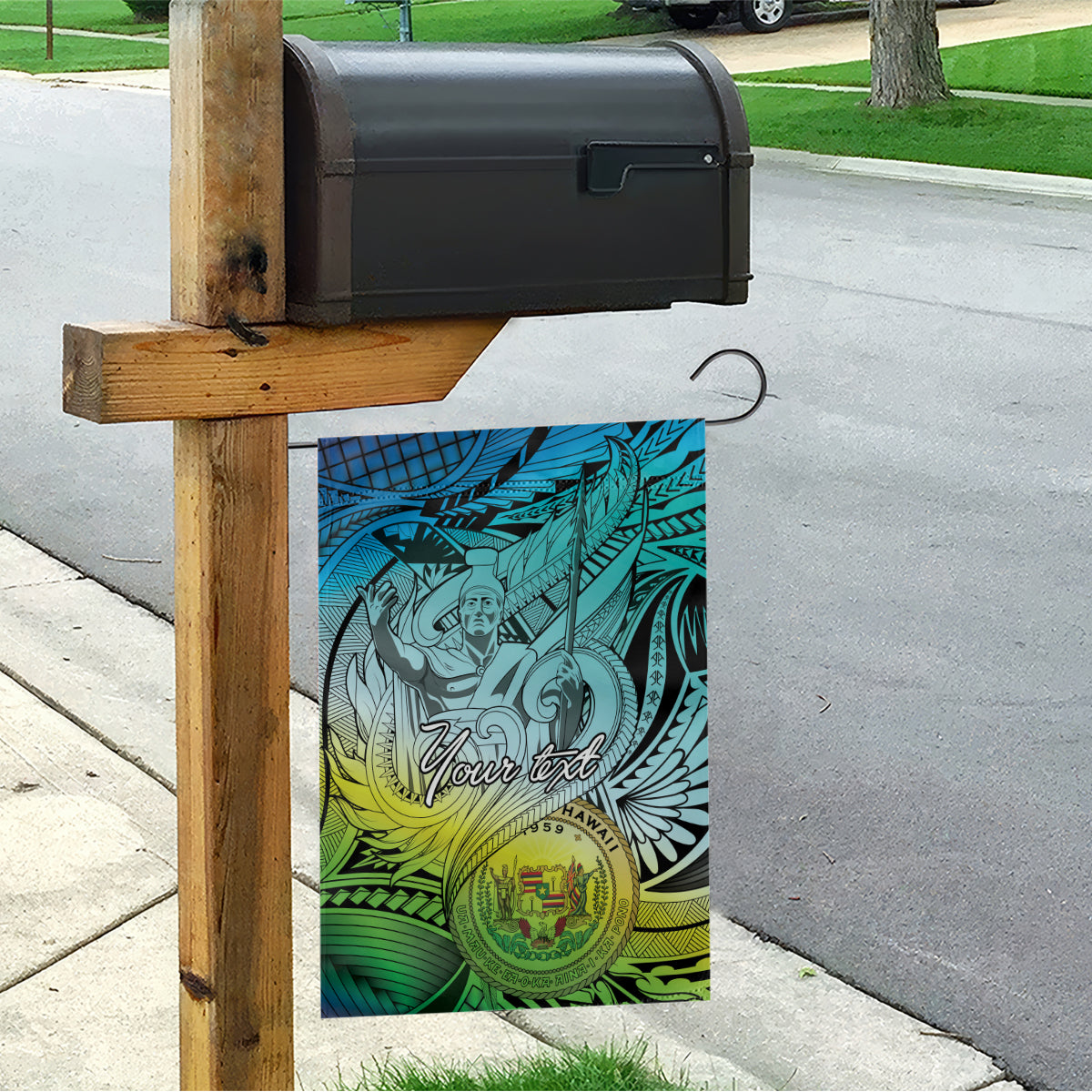 Personalised Aloha King Kamehameha Spirits Garden Flag Art Special