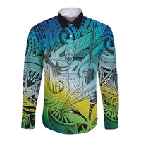 Personalised Aloha King Kamehameha Spirits Long Sleeve Button Shirt Art Special LT9 Unisex Art - Polynesian Pride