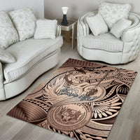 Personalised Aloha King Kamehameha Spirits Area Rug Beige Special