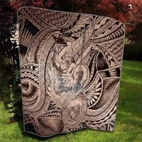 Personalised Aloha King Kamehameha Spirits Quilt Beige Special LT9 - Polynesian Pride