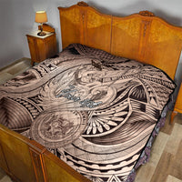Personalised Aloha King Kamehameha Spirits Quilt Beige Special LT9 - Polynesian Pride
