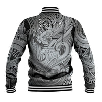 Personalised Aloha King Kamehameha Spirits Baseball Jacket Grey Special LT9 - Polynesian Pride
