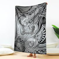 Personalised Aloha King Kamehameha Spirits Blanket Grey Special LT9 - Polynesian Pride