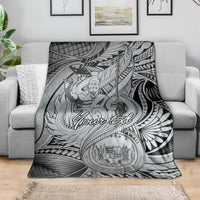 Personalised Aloha King Kamehameha Spirits Blanket Grey Special LT9 - Polynesian Pride