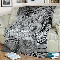 Personalised Aloha King Kamehameha Spirits Blanket Grey Special LT9 - Polynesian Pride