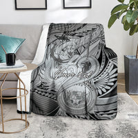 Personalised Aloha King Kamehameha Spirits Blanket Grey Special LT9 - Polynesian Pride