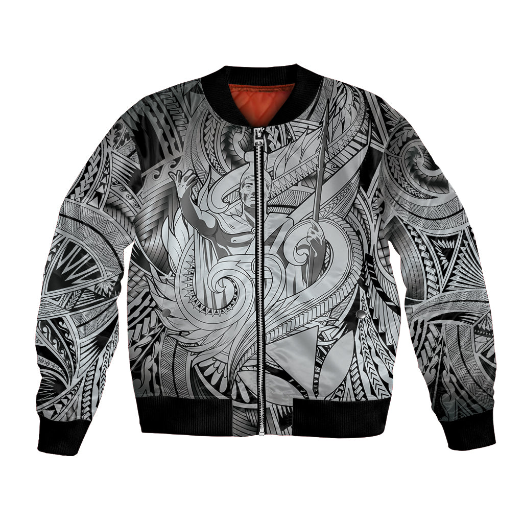 Personalised Aloha King Kamehameha Spirits Bomber Jacket Grey Special LT9 Unisex Grey - Polynesian Pride