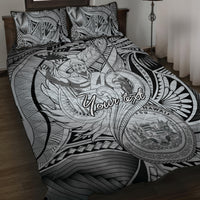 Personalised Aloha King Kamehameha Spirits Quilt Bed Set Grey Special