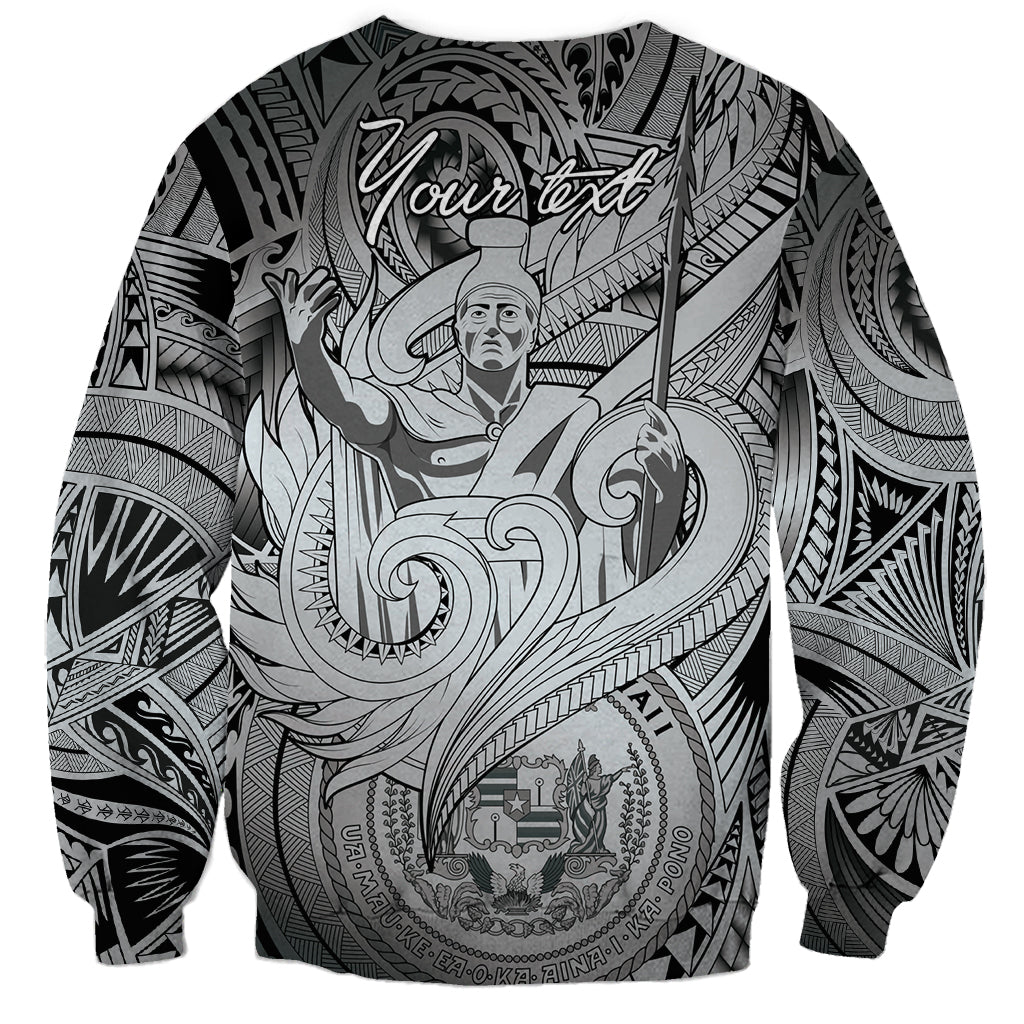 Personalised Aloha King Kamehameha Spirits Sweatshirt Grey Special LT9 - Polynesian Pride