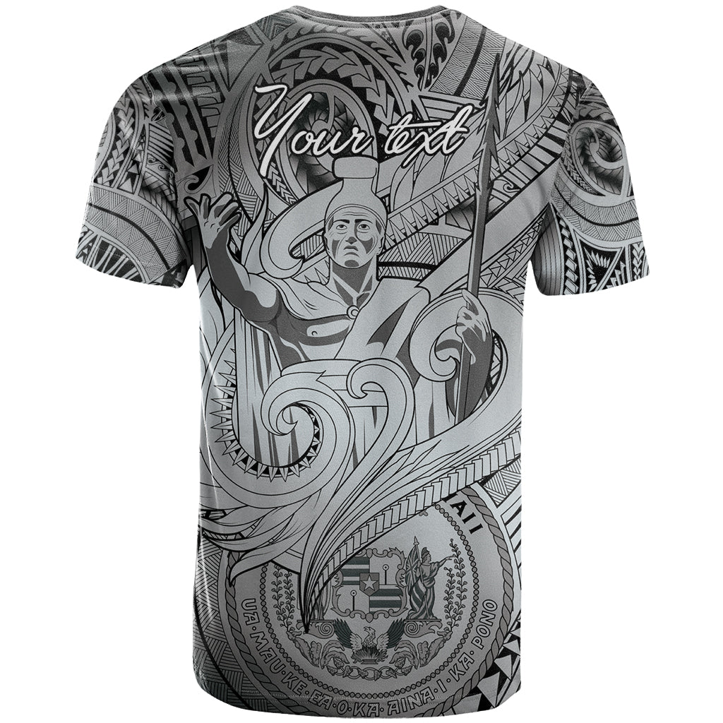 Personalised Aloha King Kamehameha Spirits T Shirt Grey Special LT9 - Polynesian Pride