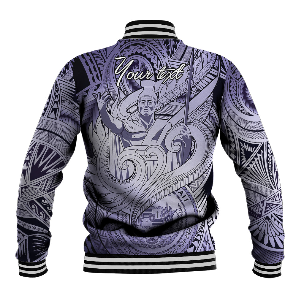 Personalised Aloha King Kamehameha Spirits Baseball Jacket Violet Special LT9 - Polynesian Pride