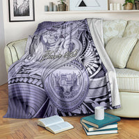 Personalised Aloha King Kamehameha Spirits Blanket Violet Special LT9 Violet - Polynesian Pride