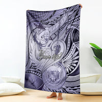 Personalised Aloha King Kamehameha Spirits Blanket Violet Special LT9 - Polynesian Pride