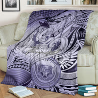 Personalised Aloha King Kamehameha Spirits Blanket Violet Special LT9 - Polynesian Pride