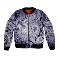 Personalised Aloha King Kamehameha Spirits Bomber Jacket Violet Special LT9 Unisex Violet - Polynesian Pride