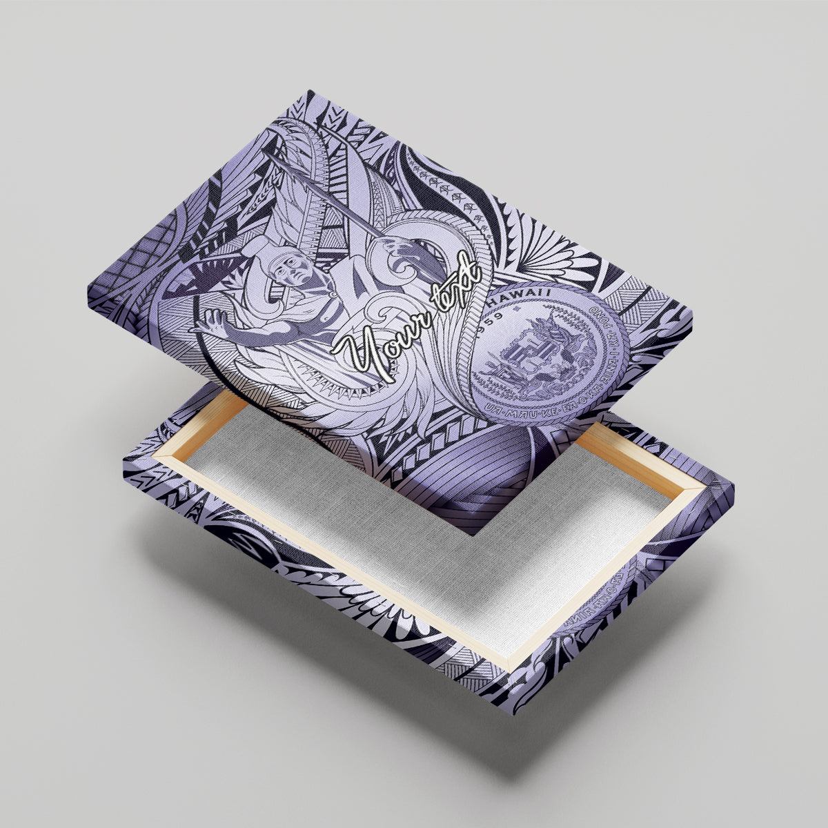 Personalised Aloha King Kamehameha Spirits Canvas Wall Art Violet Special