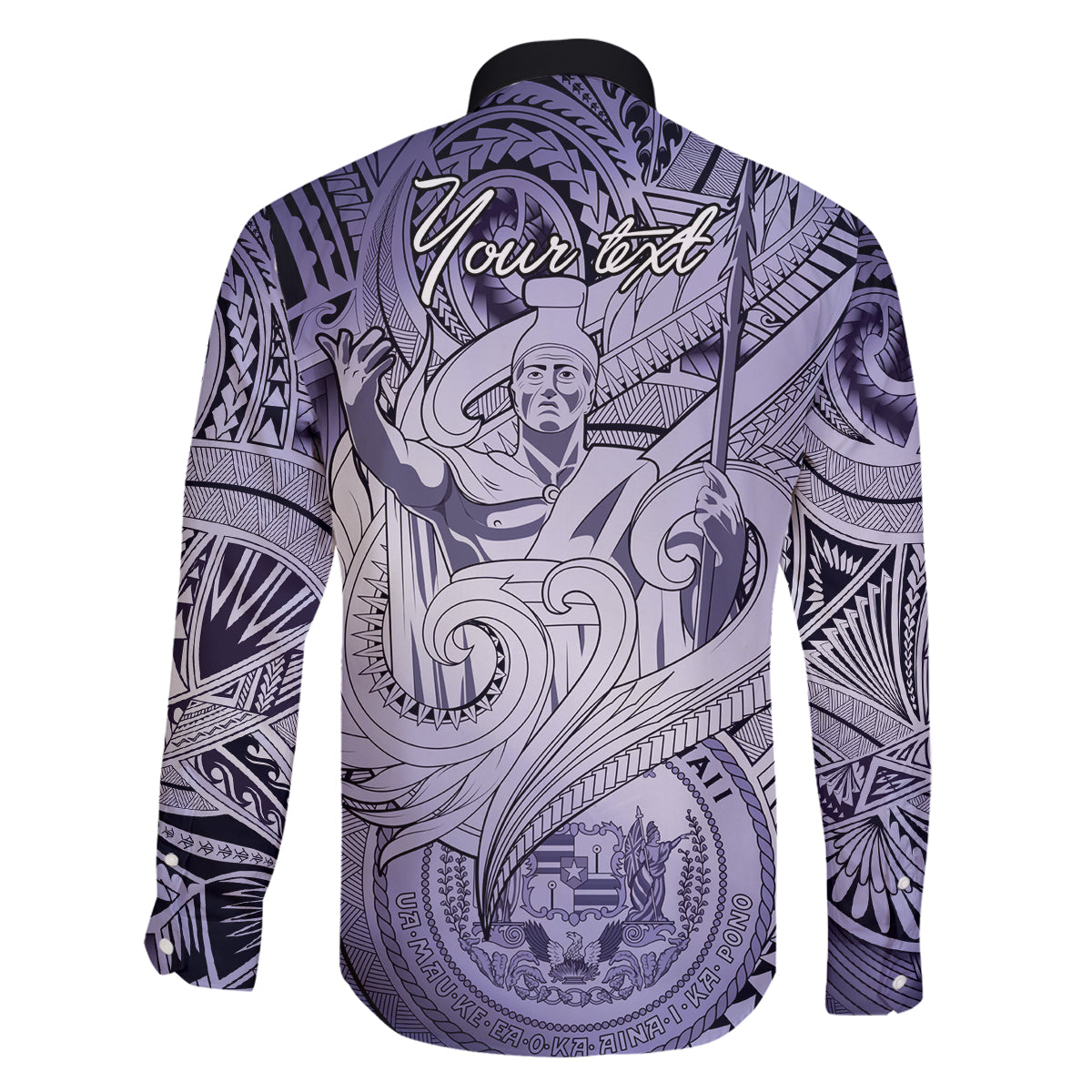 Personalised Aloha King Kamehameha Spirits Family Matching Mermaid Dress and Hawaiian Shirt Violet Special LT9 - Polynesian Pride