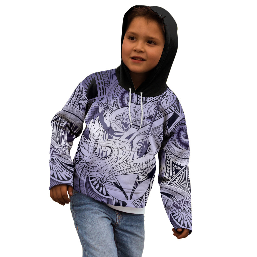 Personalised Aloha King Kamehameha Spirits Kid Hoodie Violet Special LT9 - Polynesian Pride